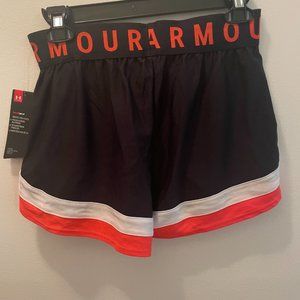 Under Armour Black with Stripe Shorts, Hand Pockets, Women